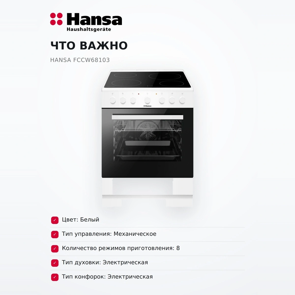Электрическая плита Hansa FCCW68103 - фото 6