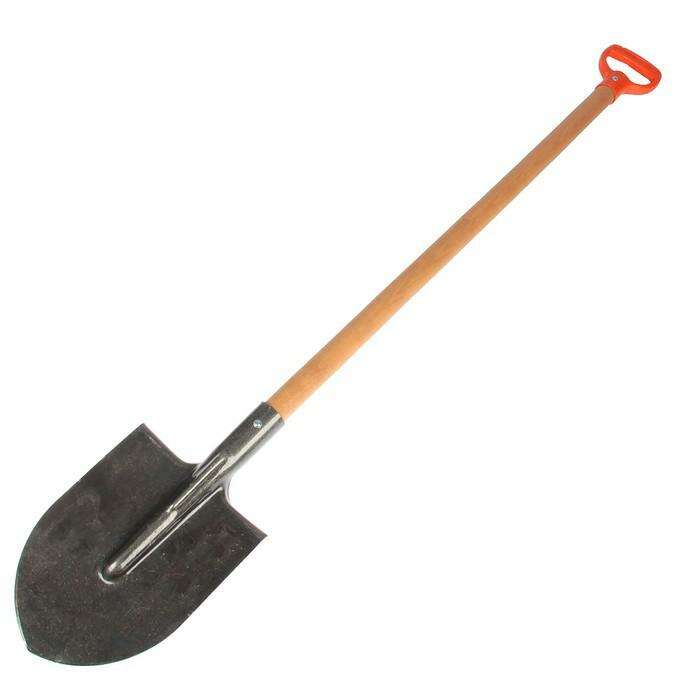 Лопата штыковая, острая, деревянный черенок, с ручкой, «Премиум» 