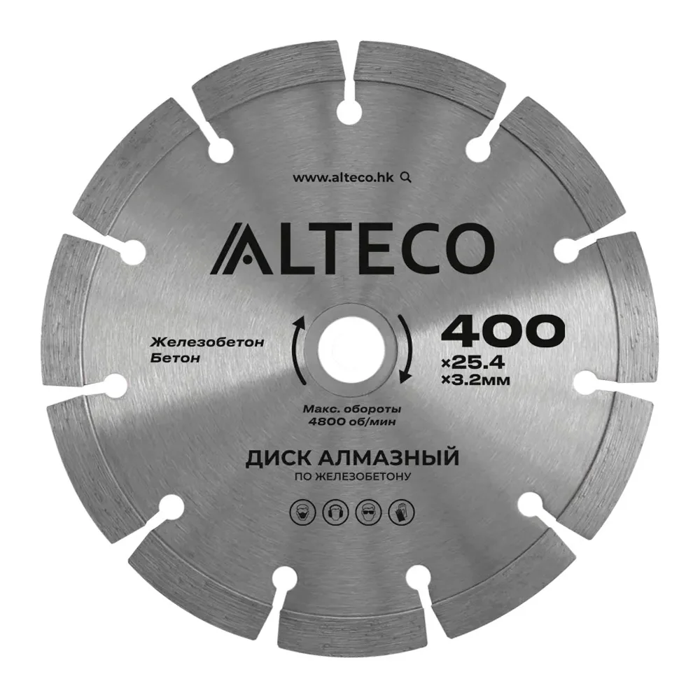 Диск алмазный по железобетону Alteco 400x25.4x3.2мм