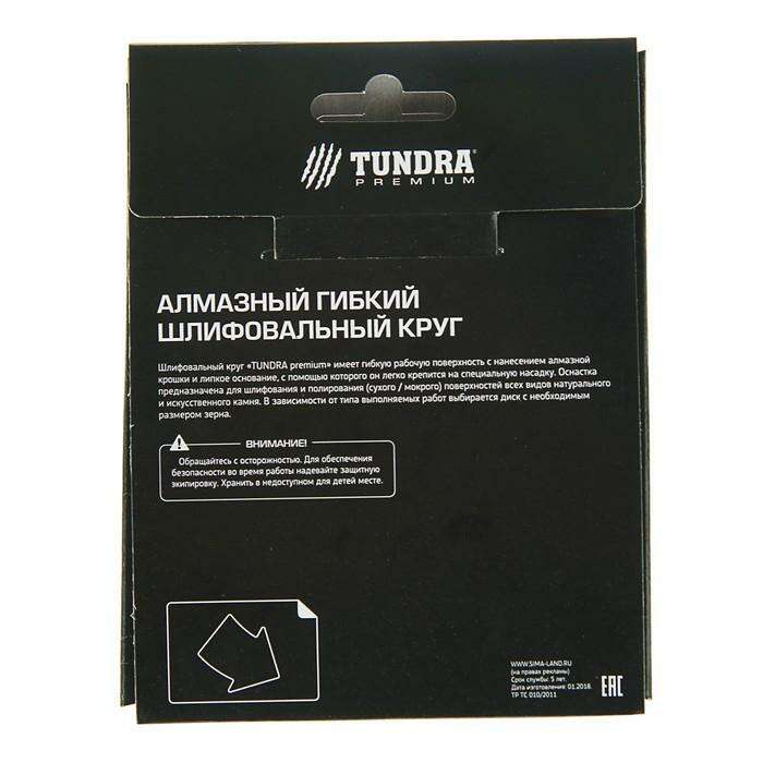 Алмазный гибкий шлифовальный круг TUNDRA premium, для сухой шлифовки, 100 мм, № 100 
