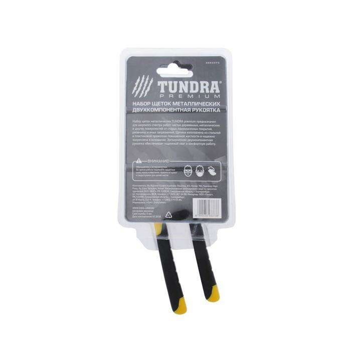 Набор щеток металлических ручных TUNDRA premium, двухкомпонентная рукоятка, малые, 2 шт. 