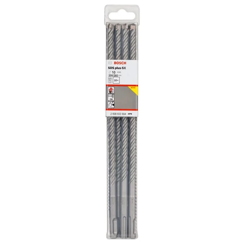 Набор буров по бетону Bosch SDS-Plus 5X 10х200х260 10шт. 2608833904 
