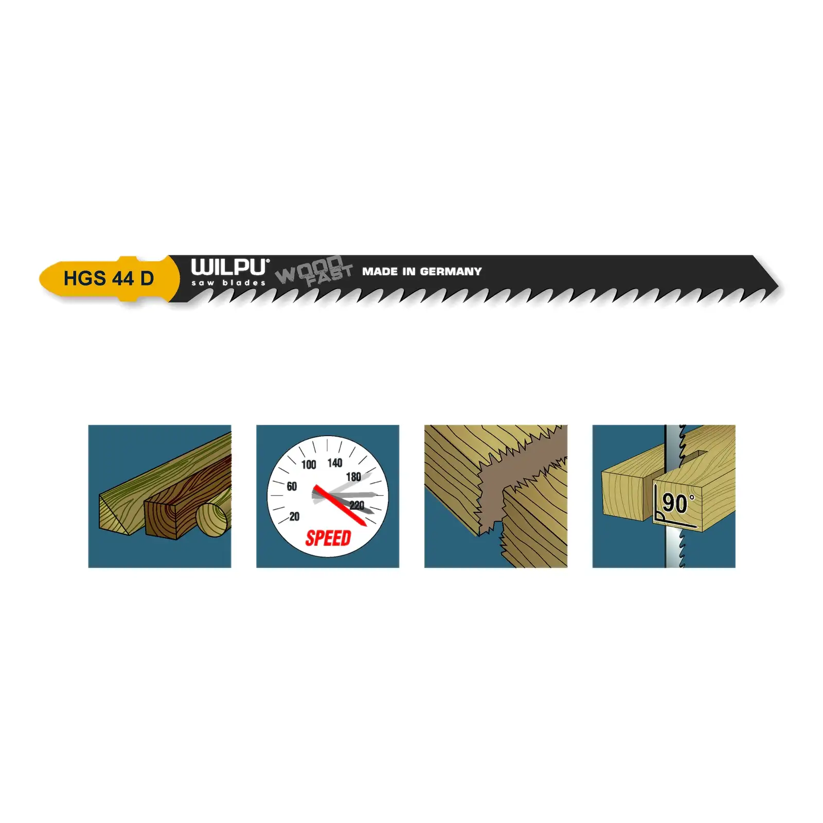 Пилка для лобзика WILPU по дереву HGS 44 D 5-110мм 5шт. 0233200005 