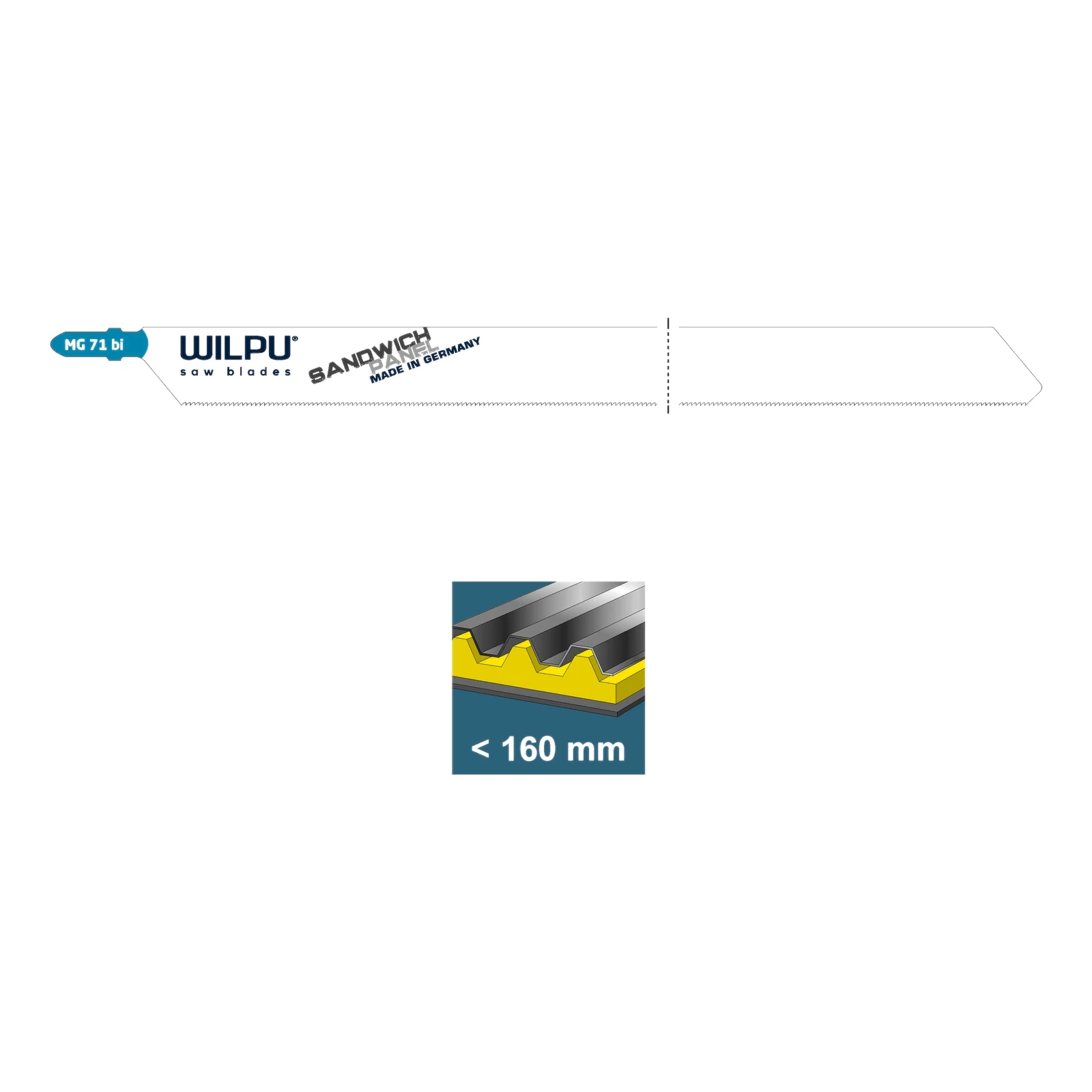 Пилка для лобзика WILPU для сэндвич-панелей MG 71 bi 1.5-160мм 5шт. 0258600003 