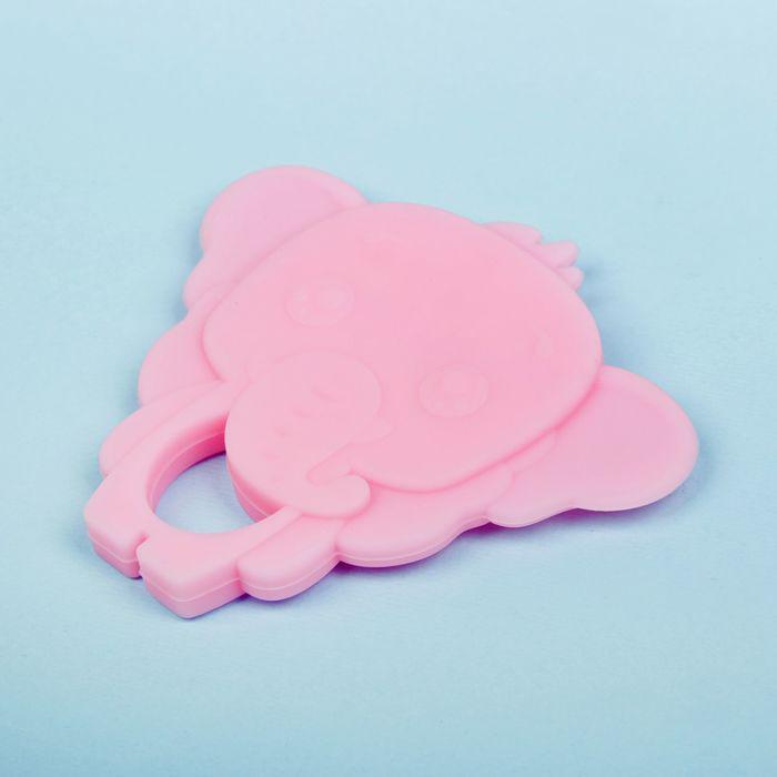 Прорезыватель силиконовый «Крошка Я. Слоник», цвет розовый 