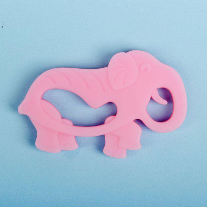 Прорезыватель силиконовый «Крошка Я. Слон», цвет розовый 