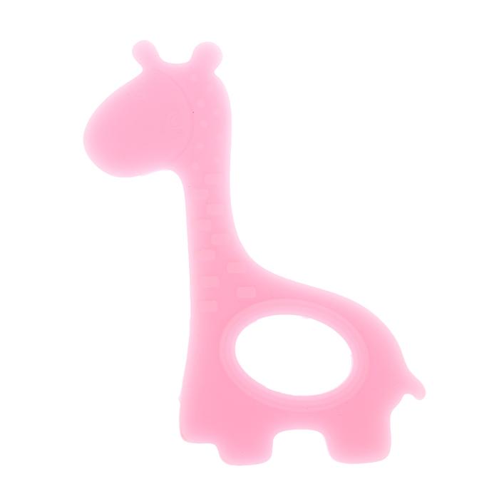 Прорезыватель силиконовый «Крошка Я. Жирафик», цвет розовый 