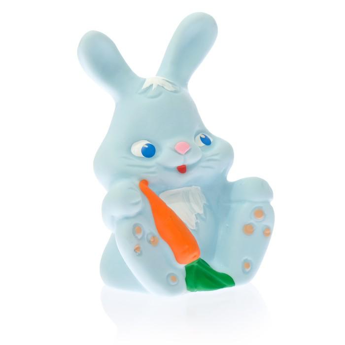 Резиновая игрушка "Зайчик с морковкой", МИКС 