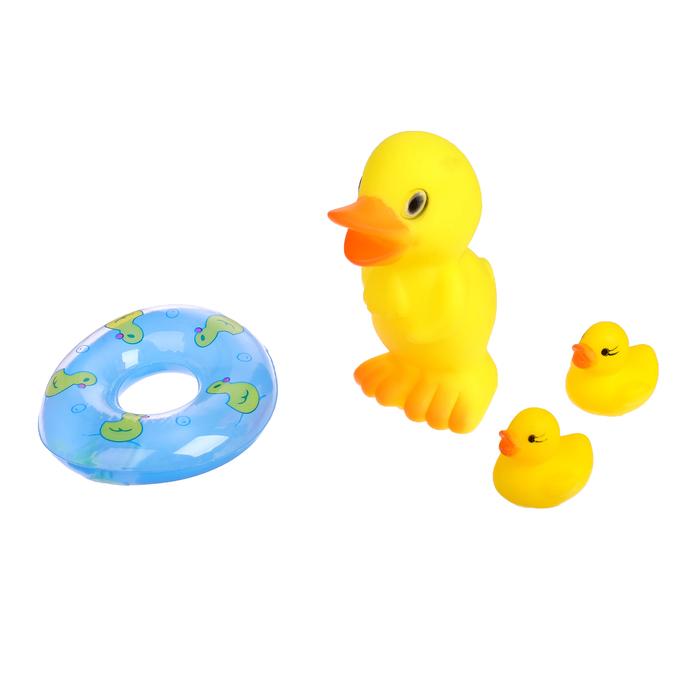 Набор игрушек для ванны «Утята с кругом», 3 шт., цвета МИКС 
