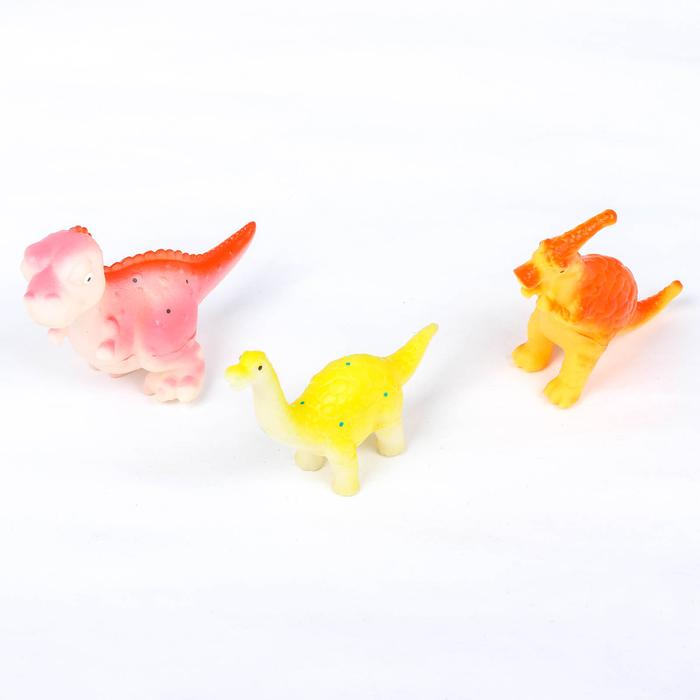 Набор игрушек для ванны «Динозаврики», 3 шт., цвета МИКС 