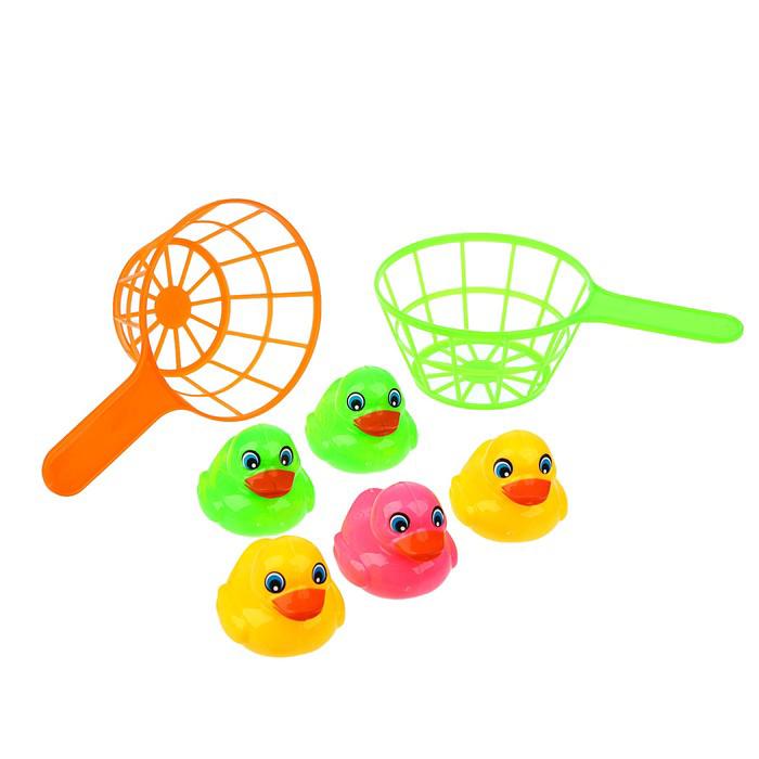 Игрушки для купания «Утёнок + сачок», 7 предметов 