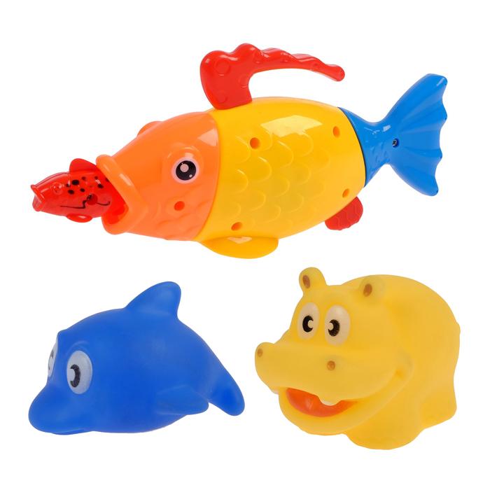 Набор игрушек для ванны «Рыбка и её друзья», 3 шт. 