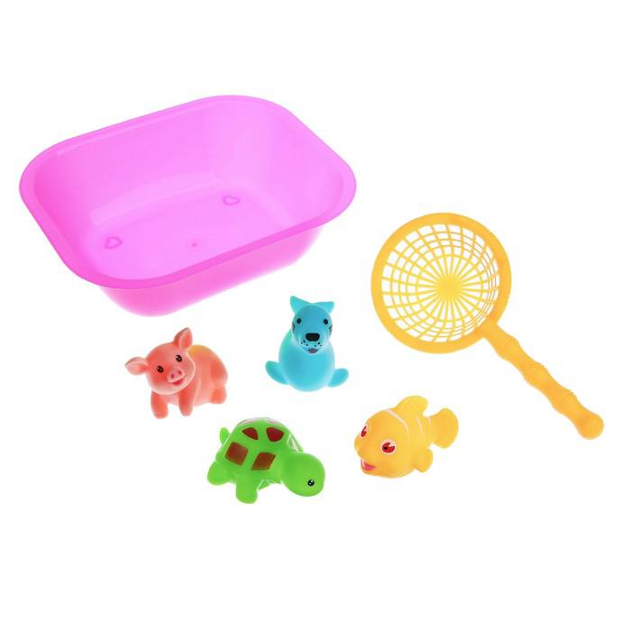 Набор для игры в ванне «Морские забавы», 6 предметов, цвета МИКС 