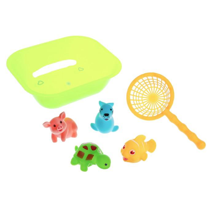 Набор для игры в ванне «Морские забавы», 6 предметов, цвета МИКС 