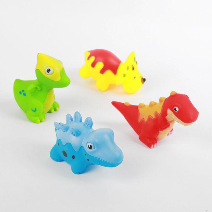 Набор игрушек для ванны «Динозаврики», 4 шт., цвета МИКС 