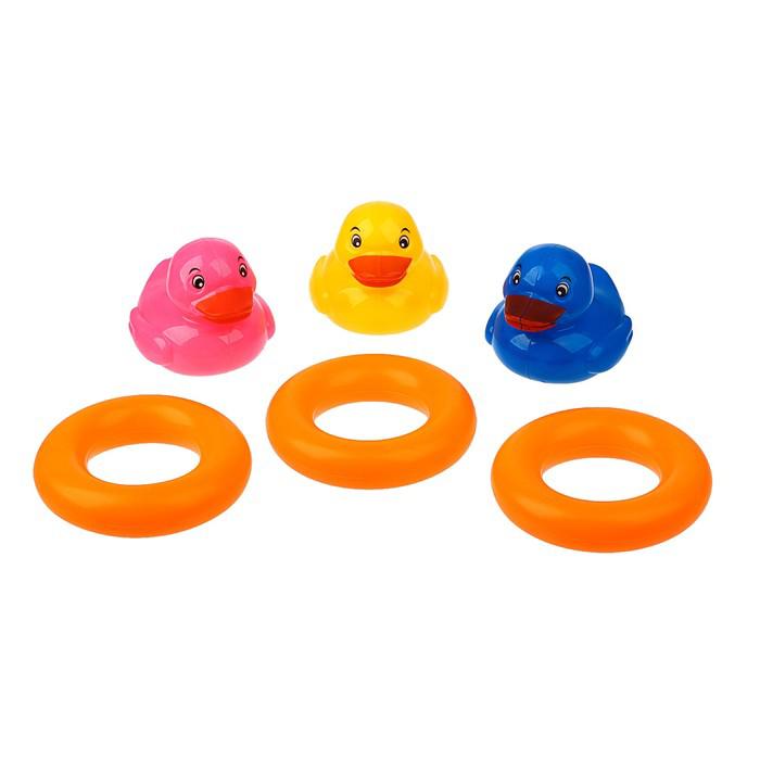 Игрушки для ванной «Утёнок с кругом », 3 шт. 