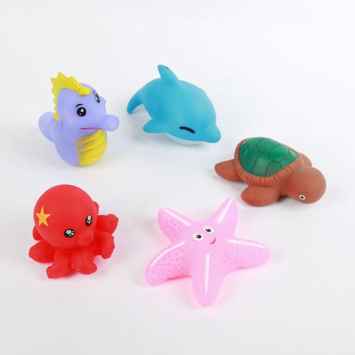Набор игрушек для ванны «Морской мир», 5 шт., цвета МИКС 