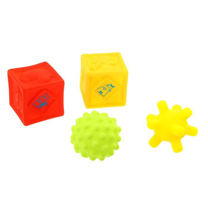 Игрушки для ванны «Кубики и мячики 2», набор 4 шт. 