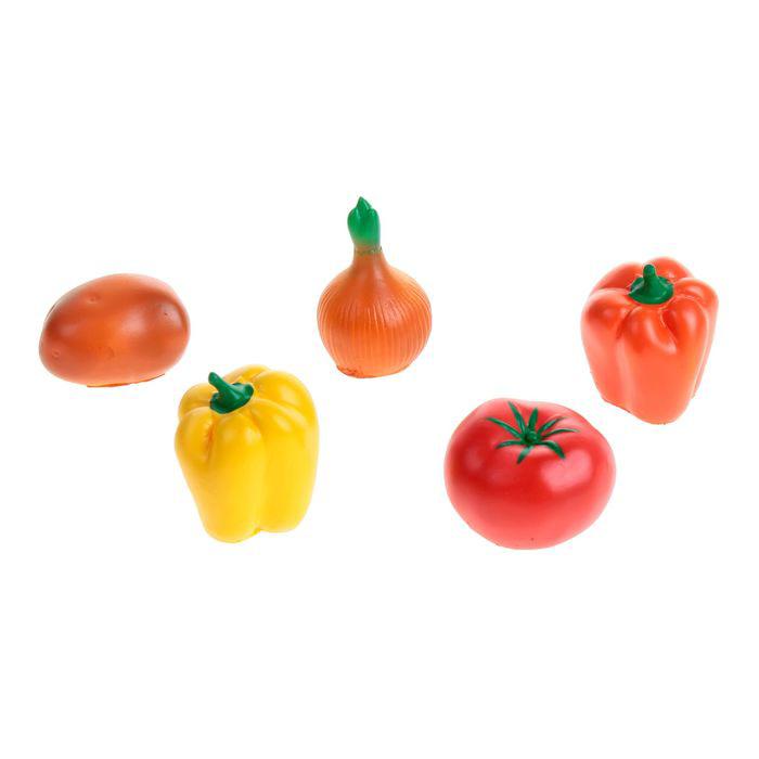 Набор резиновых игрушек "Овощи", МИКС 