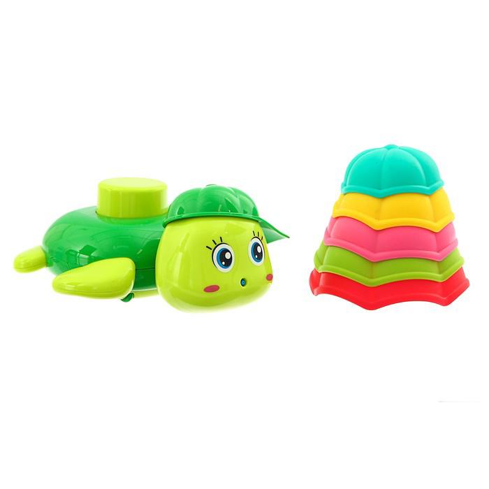 Игрушки для купания «Черепашка со стаканчиками», цвет МИКС 