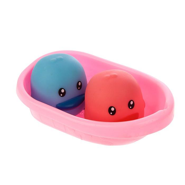 Набор игрушек для ванной «Крошка Я» с сачком, цвета МИКС 
