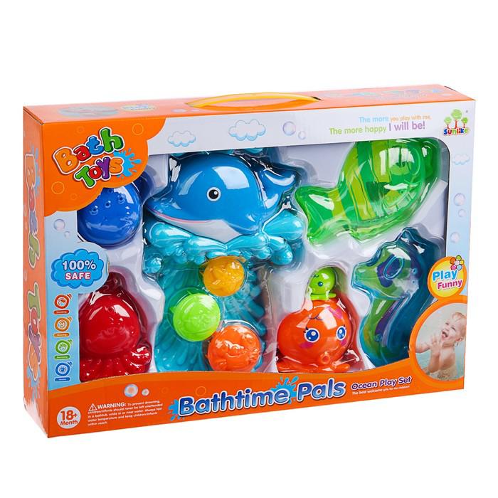Игрушки для купания «Морские жители № 3», 8 предметов, на присоске 