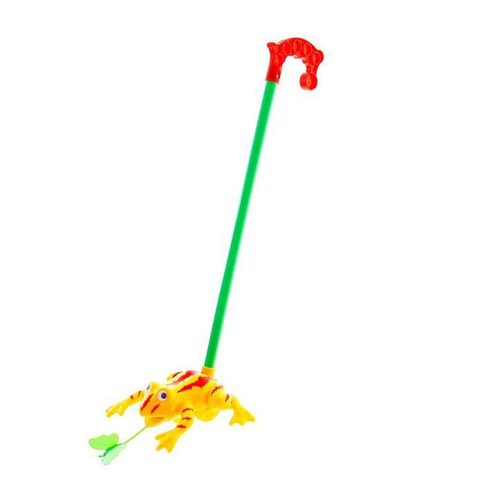 Каталка на палке «Лягушка», цвета МИКС 