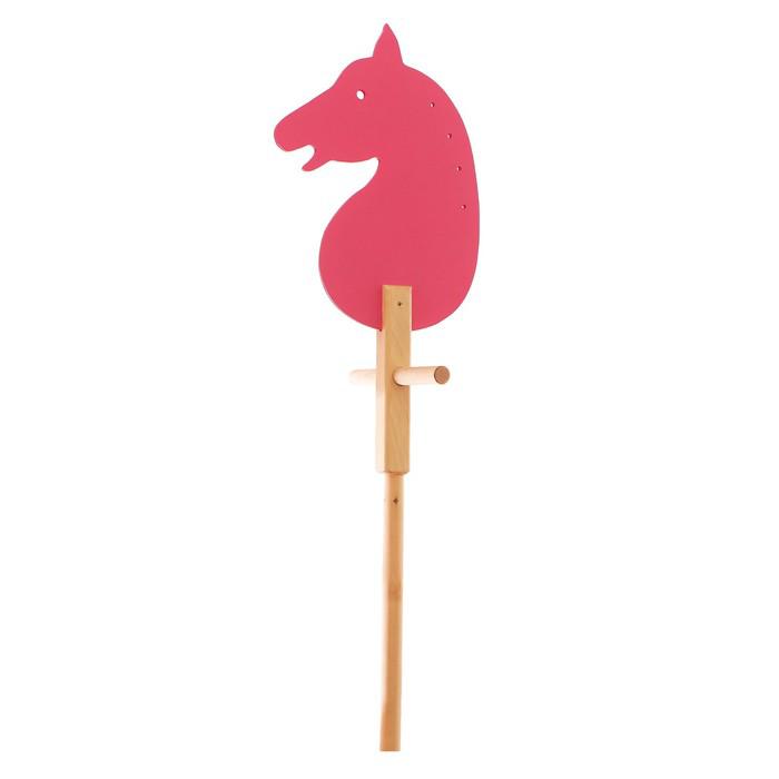 Коняша-лошадка деревянная "Розовая", с ручкой 