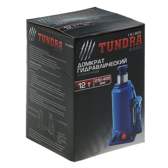 Домкрат гидравлический бутылочный TUNDRA basic 12 т, высота подъема 210-405 мм 