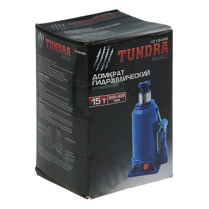 Домкрат гидравлический бутылочный TUNDRA basic 15 т, высота подъема 225-425 мм 