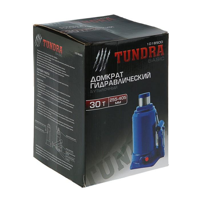 Домкрат гидравлический бутылочный TUNDRA basic 30 т, высота подъема 255-405 мм 