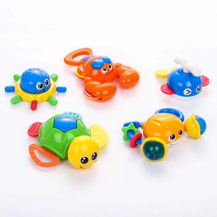 Развивающие игрушки-погремушки «Морской мир», набор 5 шт. 