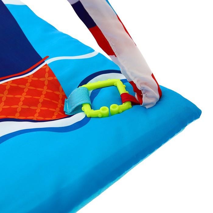 Развивающий коврик-вигвам «Морское приключение», с дугами, 4 игрушки, размер 100х100 см 