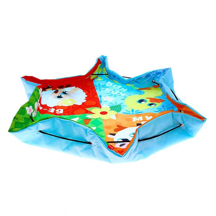 Развивающий коврик-сумка для игрушек «Домашние животные», диаметр 100 см 