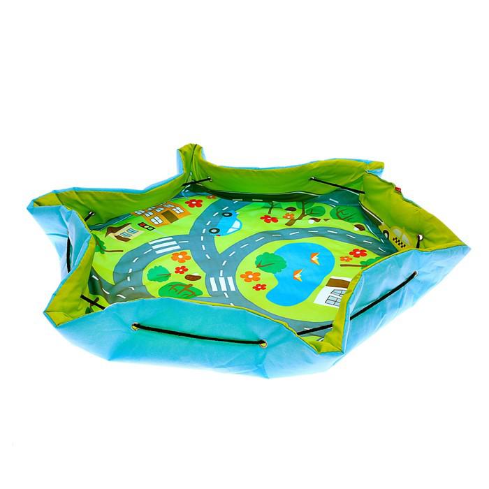 Развивающий коврик-сумка для игрушек «Транспорт», диаметр 100 см 