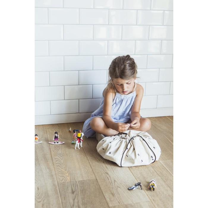 Игровой коврик - мини-мешок (40 см) для хранения игрушек 2 в 1 Play&Go, принт молния 