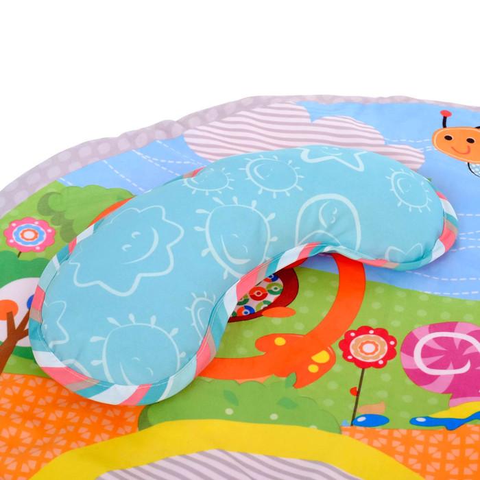 Развивающий коврик с дугами «Ёжик на прогулке», 5 игрушек, с подушечкой 