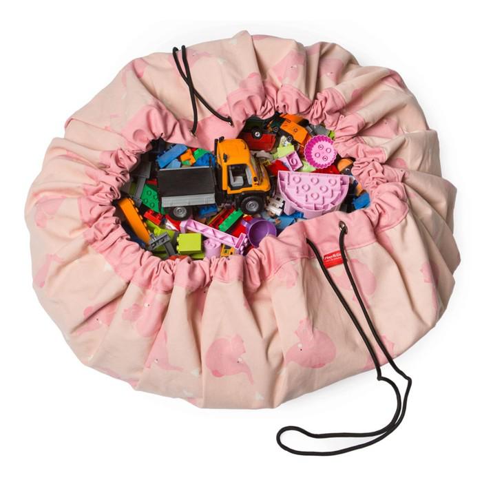 Игровой коврик - мешок для хранения игрушек 2 в 1 Play&Go, коллекция Designer, «Розовый слон»   3983 