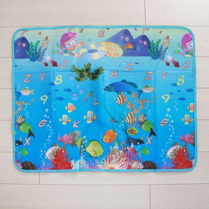 Коврик детский на фольгированной основе «Морское путешествие», размер 119х88 см, цвета МИКС 