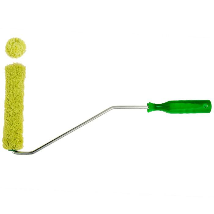 Мини-валик TUNDRA basic, полиакрил, 150 мм, ручка d=6 мм, D=15 мм, ворс 12 мм, зеленый 