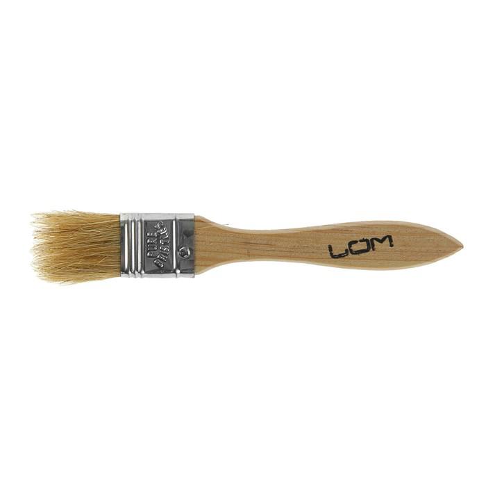 Кисть плоская LOM, натуральная щетина, деревянная ручка 1" (25 мм) 