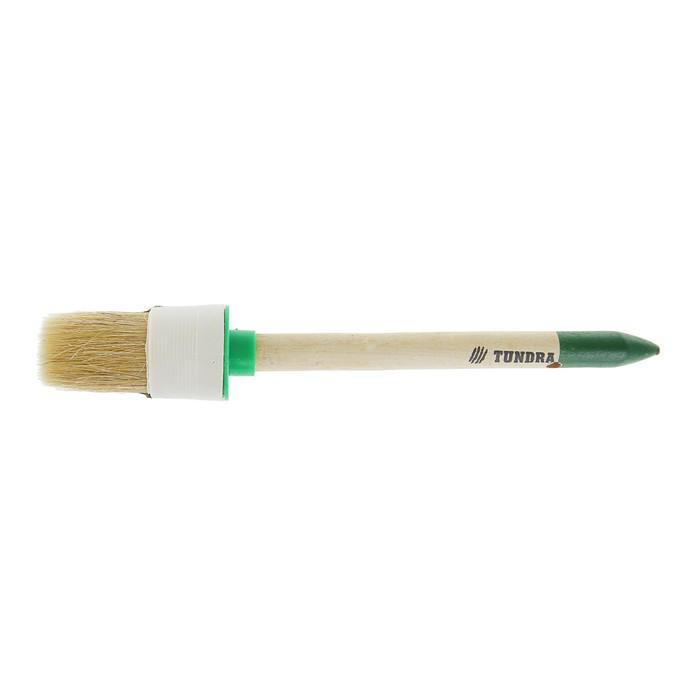 Кисть круглая TUNDRA, натуральная щетина, деревянная ручка №10 (40 мм) 