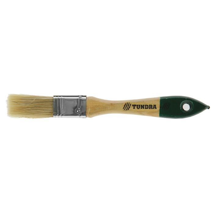 Кисть плоская TUNDRA basic, натуральная щетина, деревянная ручка 3/4" (20 мм) 
