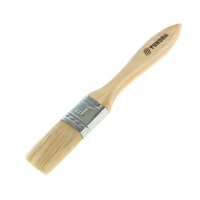 Кисть плоская TUNDRA basic, смешанная щетина, деревянная ручка 1" (25 мм) 