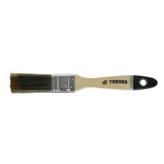 Кисть плоская TUNDRA premium, искусственная щетина, деревянная ручка 1" (25 мм) 