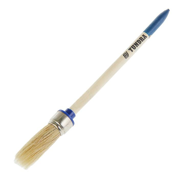 Кисть круглая TUNDRA comfort, натуральная щетина, деревянная ручка №2 (20 мм) 