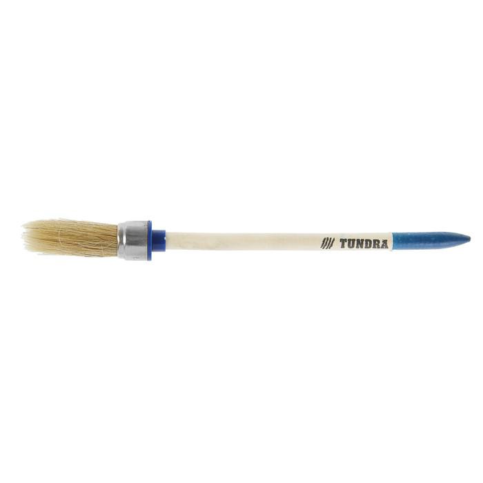 Кисть круглая TUNDRA comfort, натуральная щетина, деревянная ручка №2 (20 мм) 