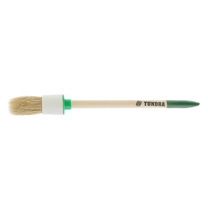 Кисть круглая TUNDRA basic натуральная щетина, деревянная ручка №4 (25 мм) 