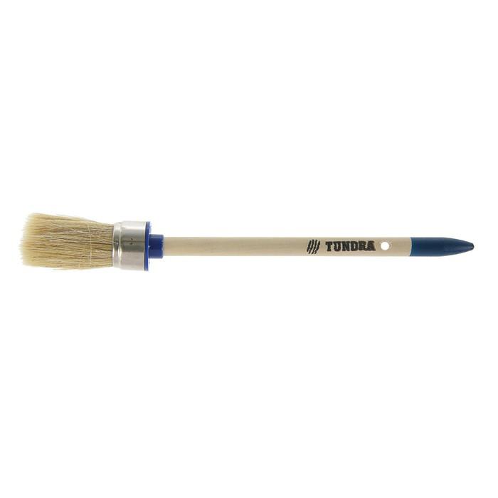 Кисть круглая TUNDRA comfort, натуральная щетина, деревянная ручка №4 (25 мм) 