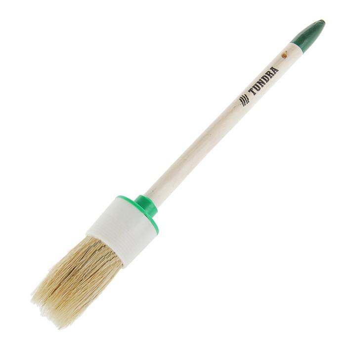 Кисть круглая TUNDRA basic натуральная щетина, деревянная ручка №6 (30 мм) 